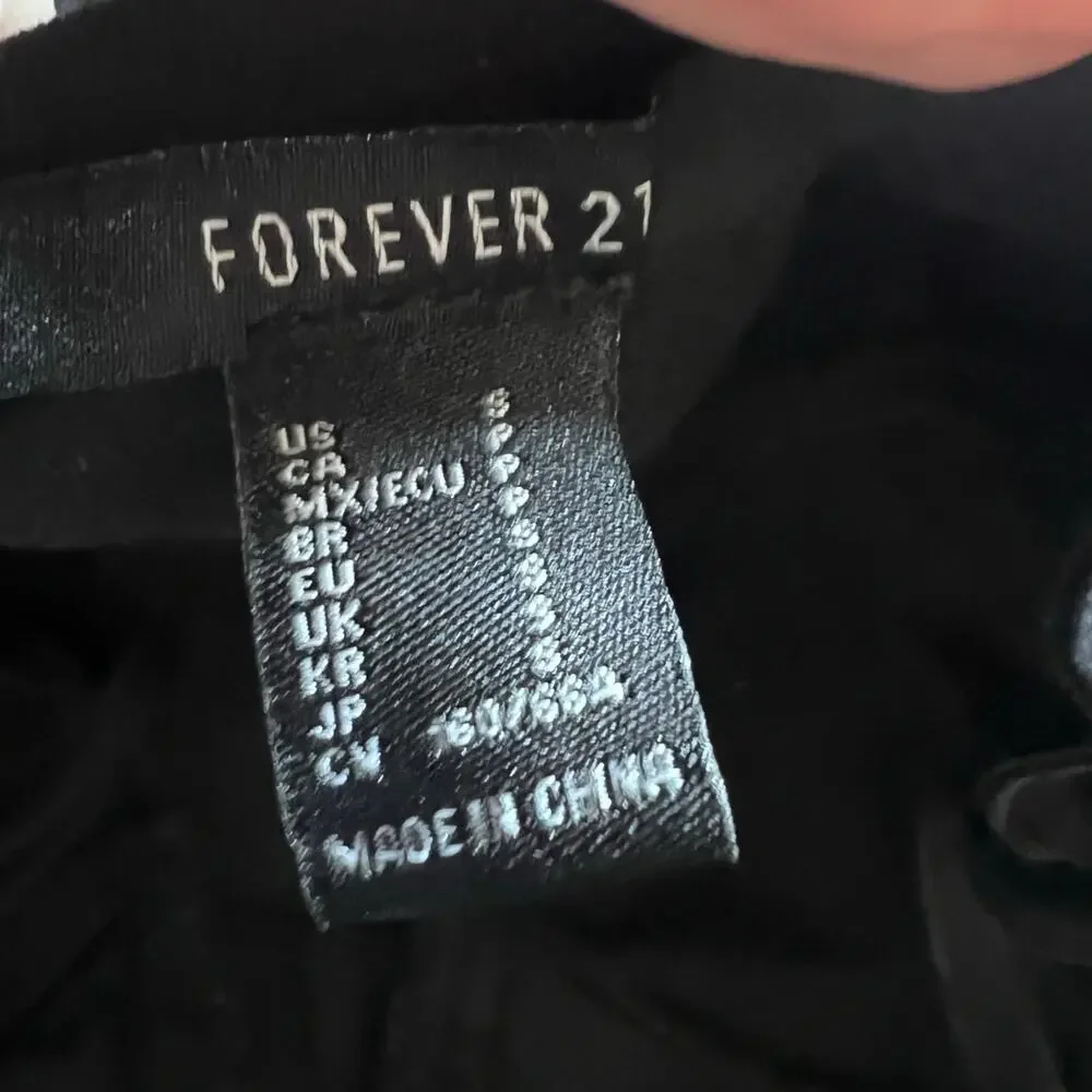 Forever 21 Ruched Jumpsuit Small Black Bustier Sweetheart Ankle Woven Cotton New - Picture 8 of 10